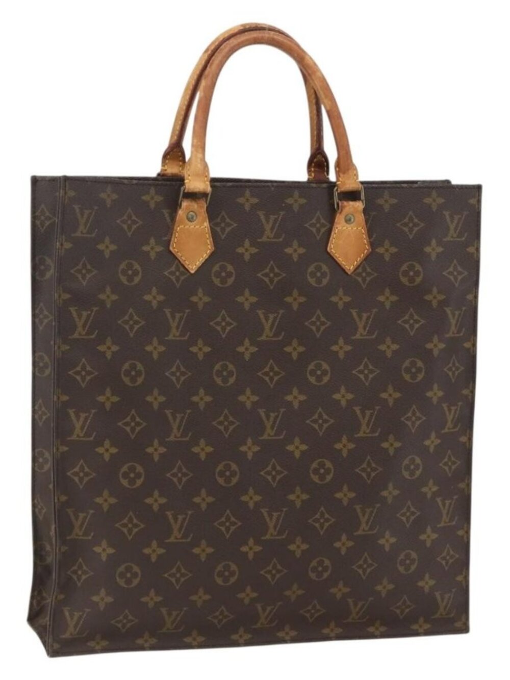 LOUIS VUITTON Monogram Sac Plat Hand Bag M51140 LV Auth 158347